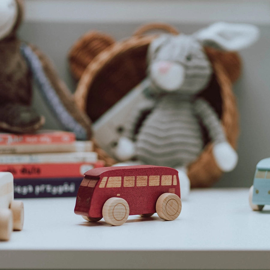 Zabawka wczesnorozwojowa: Autobus • czerwony.