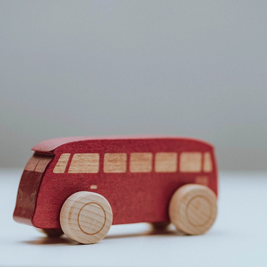 Zabawka wczesnorozwojowa: Autobus • czerwony.